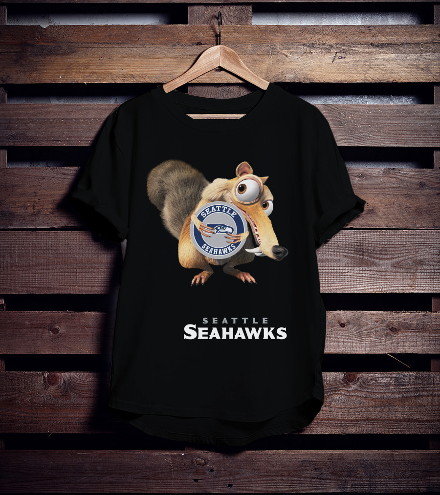 Seattle Seahawks 05 Ice Age Scrat Football Fan Crossover T-Shirt