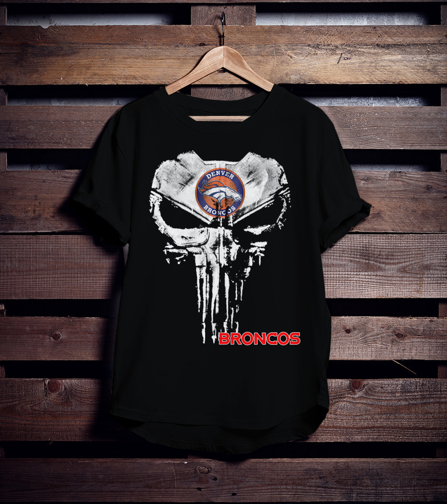 Denver Broncos Skull Logo Broncos T-Shirt