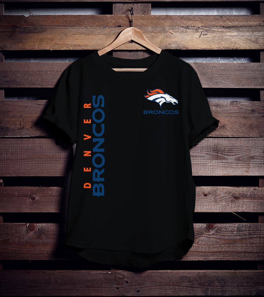 Denver Broncos Logo And Vertical T-Shirt