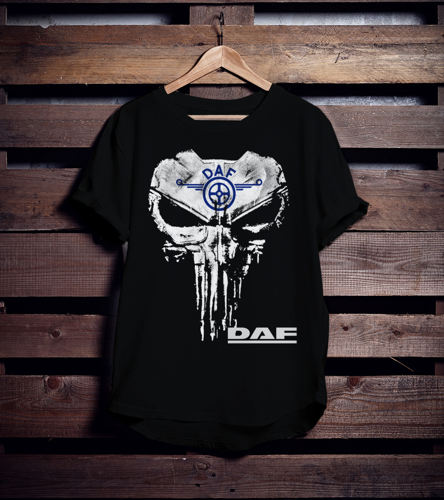 Daf Skull Emblem With Wheel Symbol T-Shirt