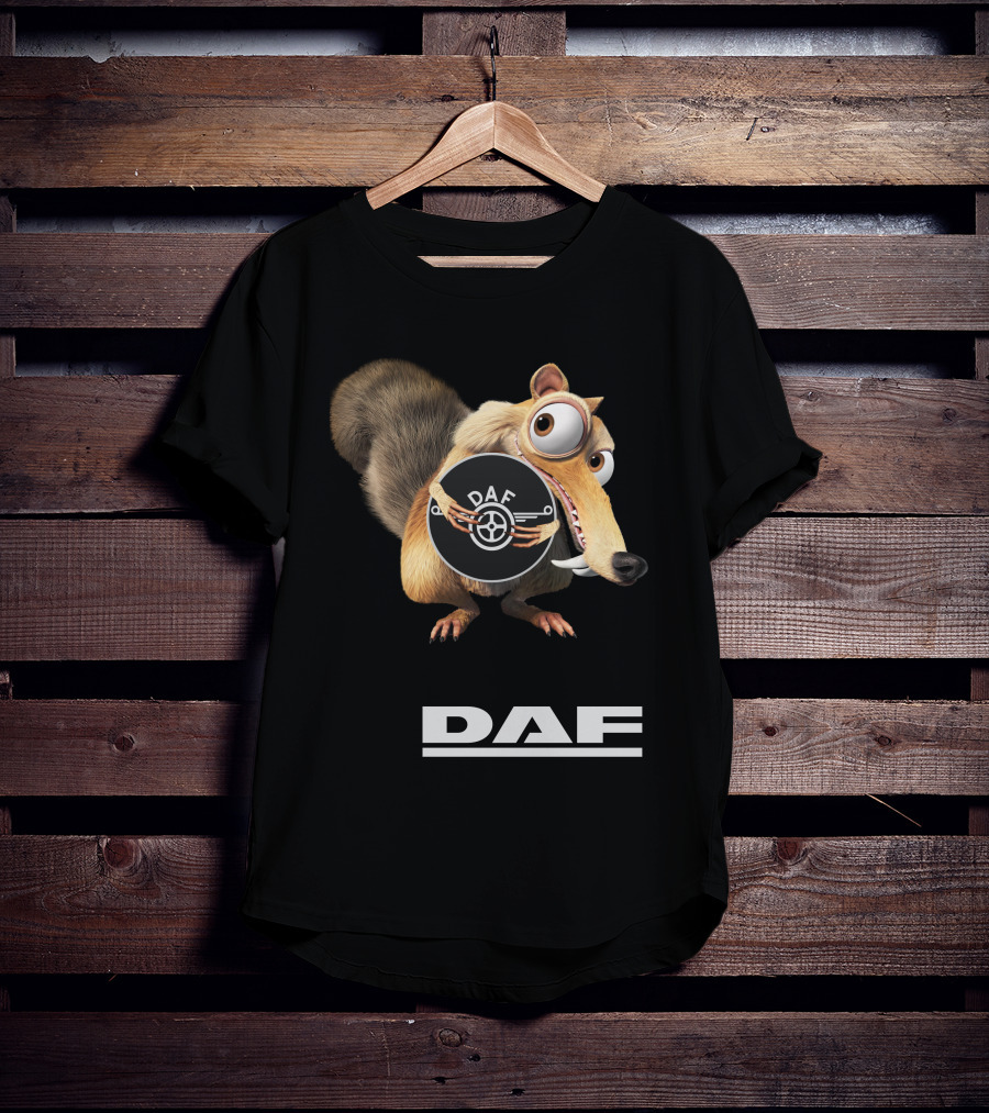 Daf Logo With Ice Age Scrat Character T-Shirt