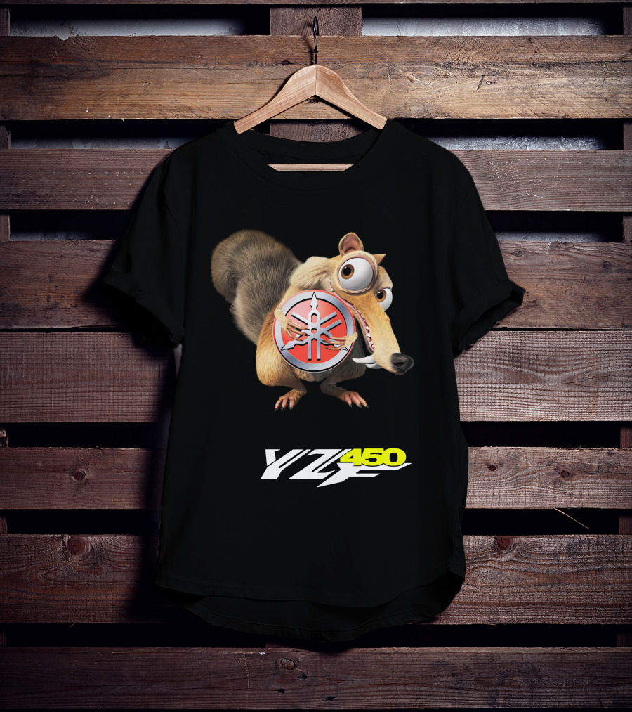 Yamaha Yz450 Featuring Ice Age Scrat And Acorn T-Shirt