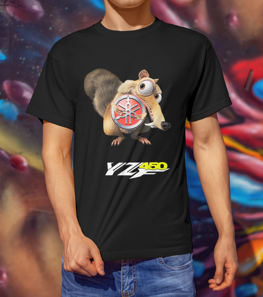 Yamaha Yz450 Featuring Ice Age Scrat And Acorn T-Shirt
