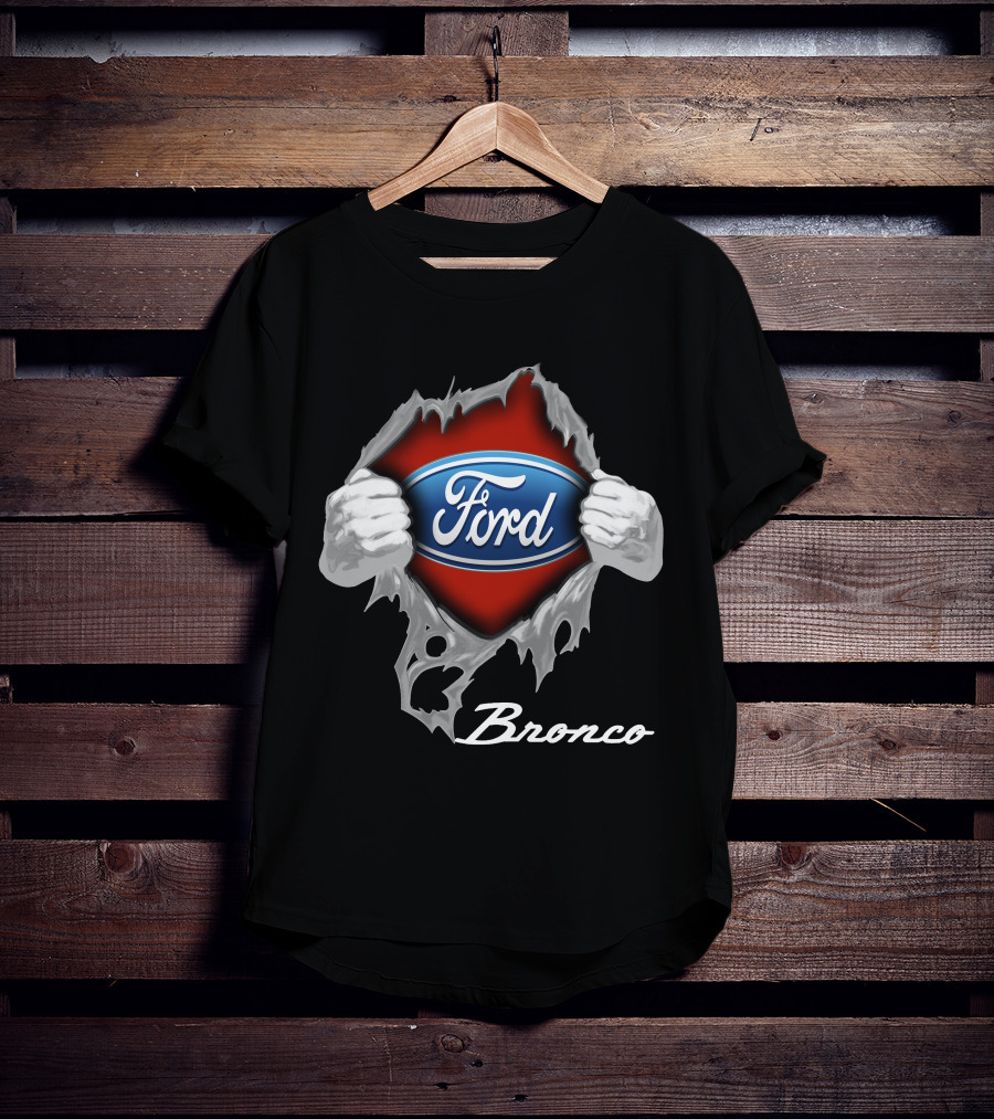 Bronco Ford Emblem Superhero Reveal T-Shirt