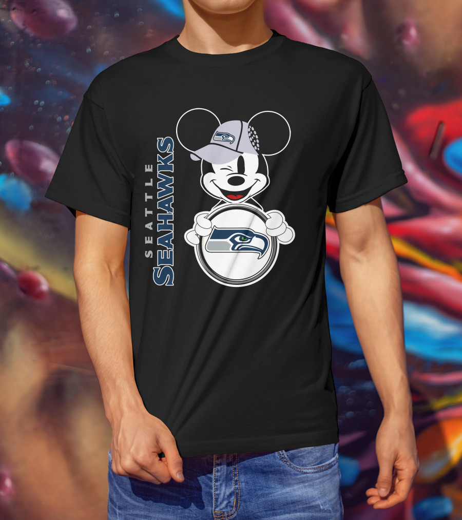Seattle Seahawks Mickey Mouse Logo 3 T-Shirt