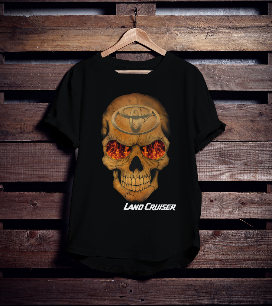 Toyota Land Cruiser Fiery Skull T-Shirt