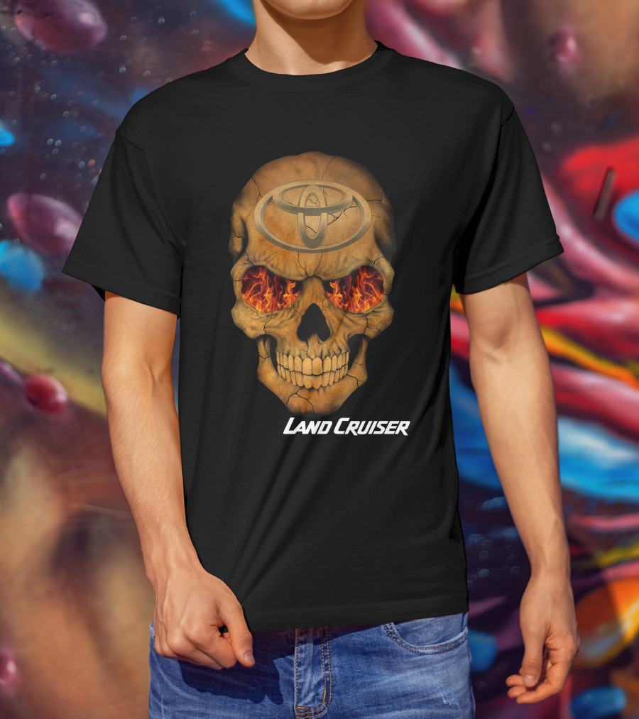 Toyota Land Cruiser Fiery Skull T-Shirt