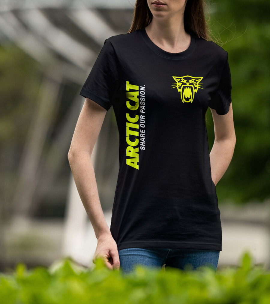 Arctic Cat Share Our Passion Neon Cat T-Shirt