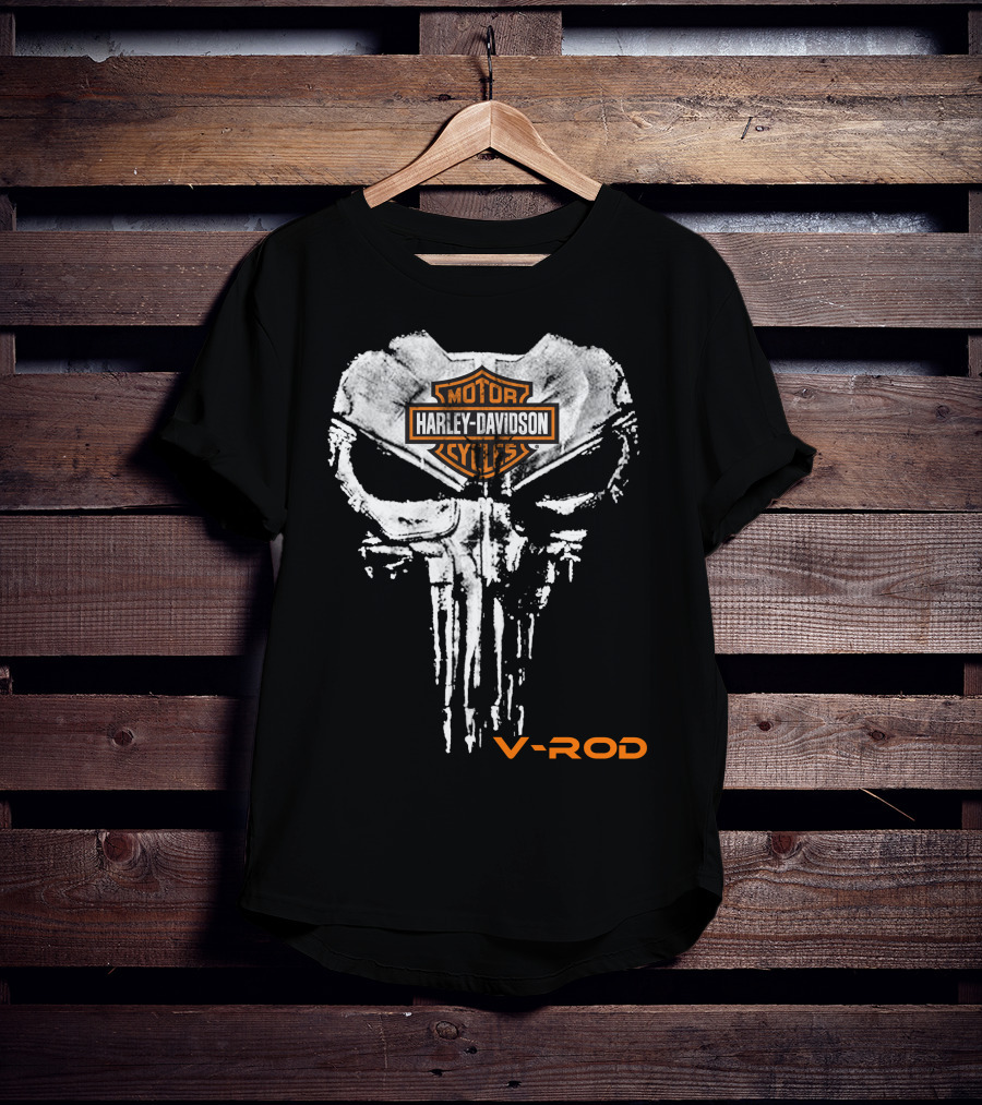 Harley Davidson Motor Cycles V-Rod Skull T-Shirt