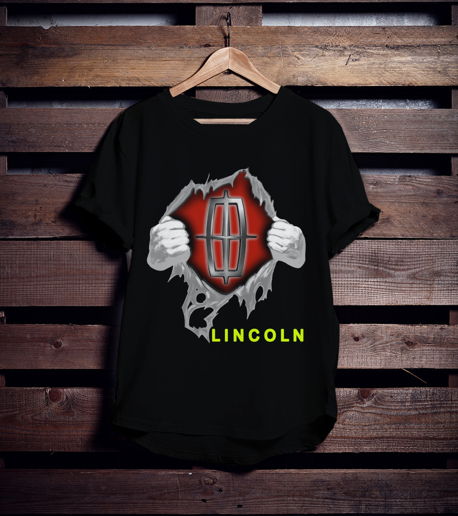 Lincoln Logo With Torn Metal Effect And Hands T-Shirt