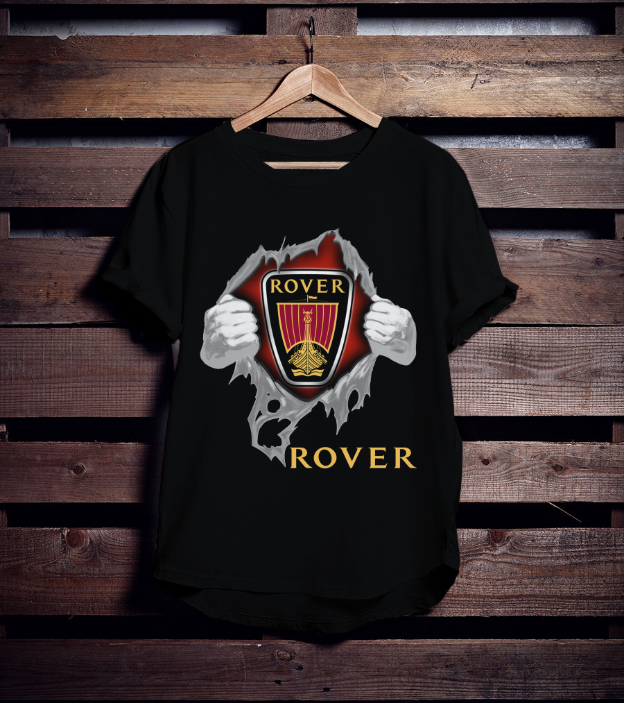 Rover Viking Ship Emblem Ripped T-Shirt