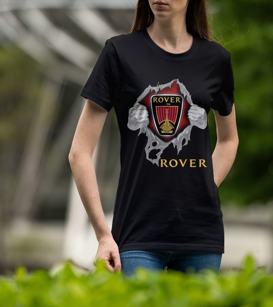 Rover Viking Ship Emblem Ripped T-Shirt
