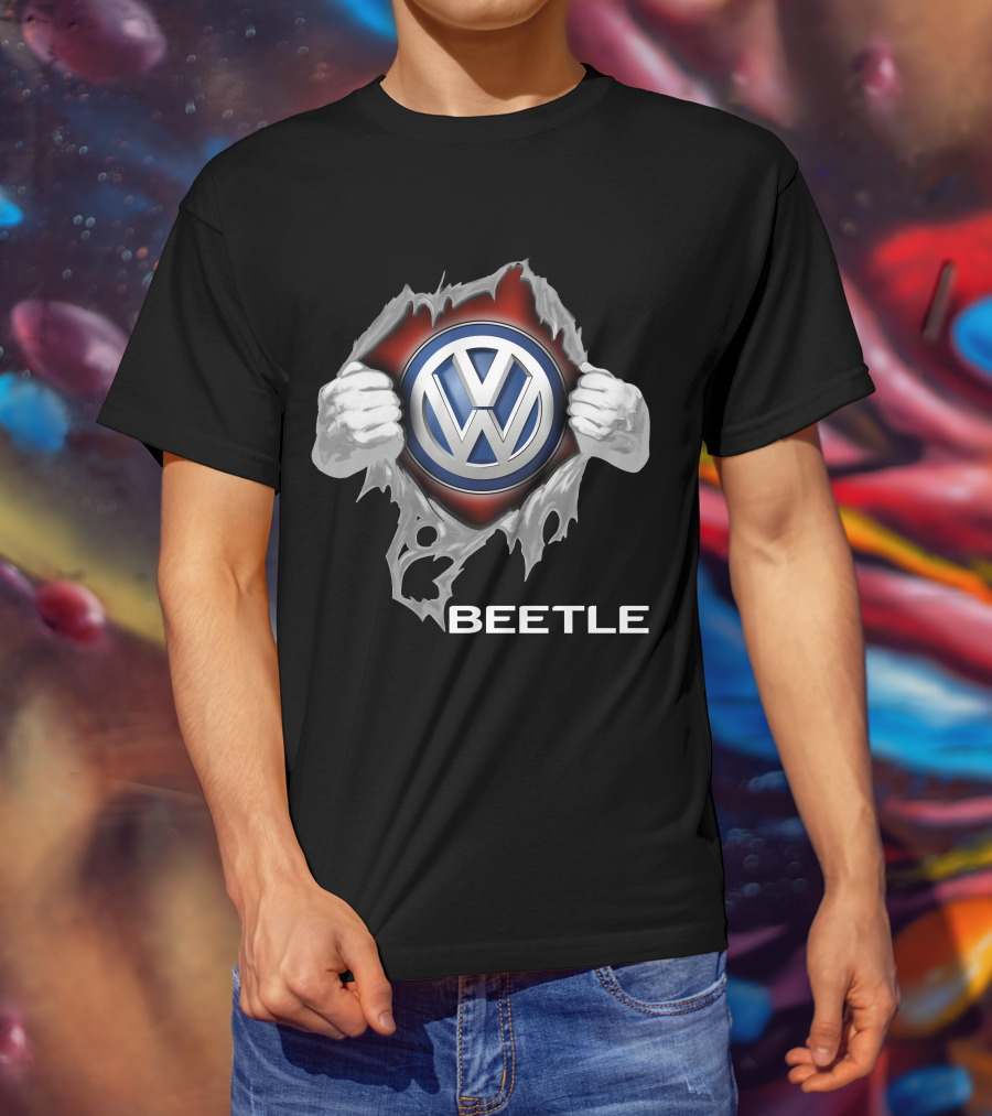 Volkswagen Beetle 05 Logo Ripped T-Shirt