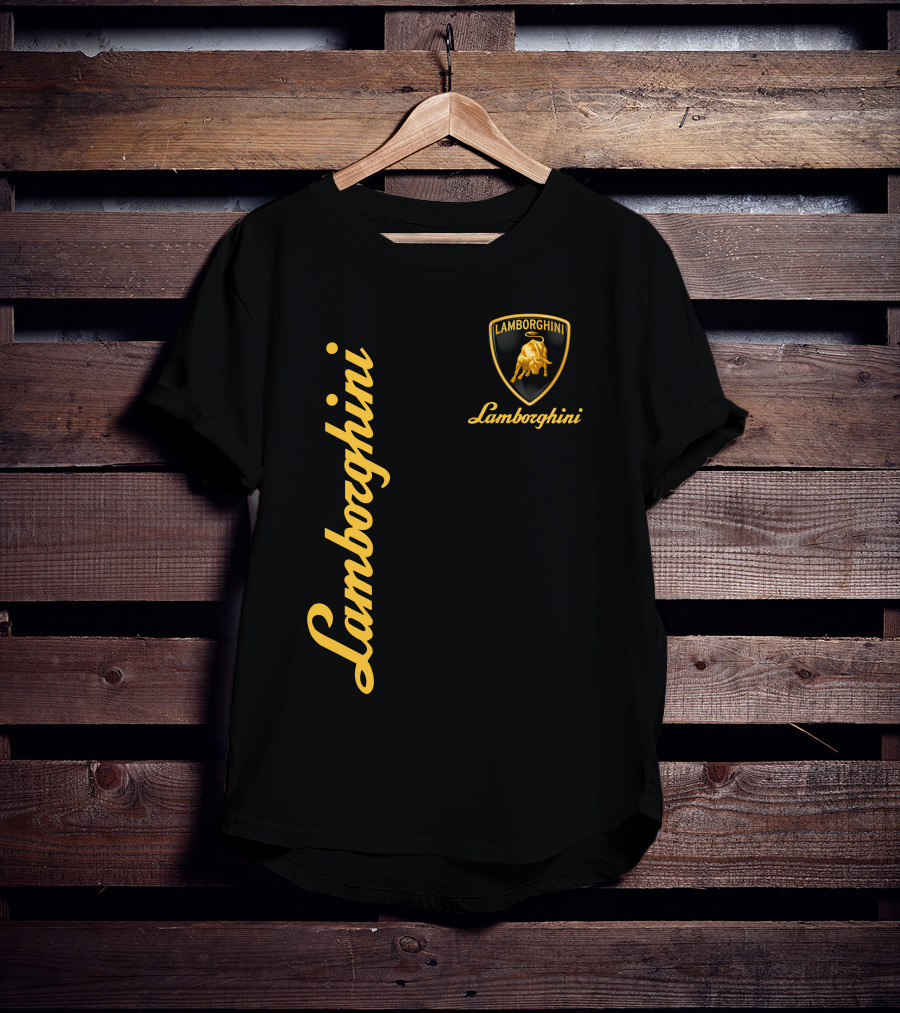 Lamborghini Bull Logo Black And Gold T-Shirt