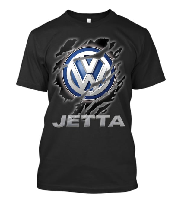 Volkswagen Jetta Logo Torn Metal Look T-Shirt