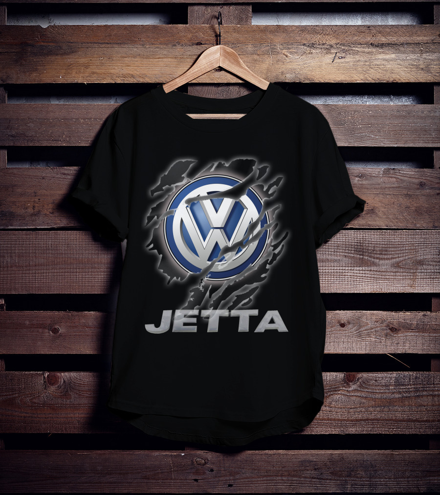 Volkswagen Jetta Logo Torn Metal Look T-Shirt