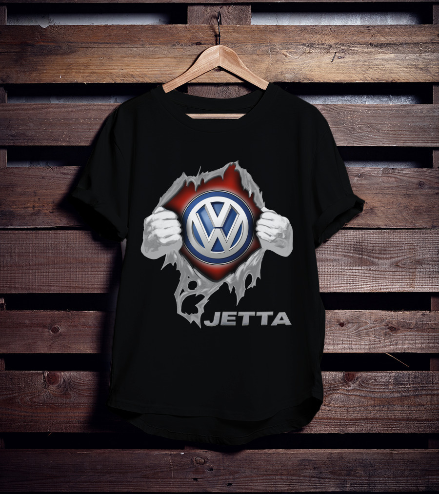 Volkswagen Jetta Vw Emblem Design With Ripped Metallic Edge T-Shirt
