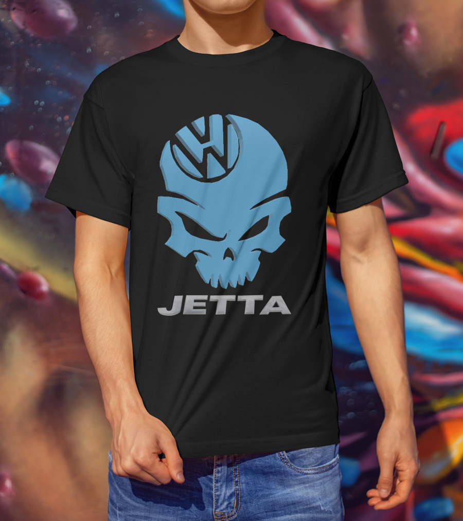 Jetta VW Skull Logo Blue T-Shirt