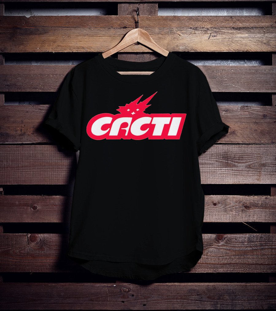 Cacti Merch Logo Red White Starburst T-Shirt