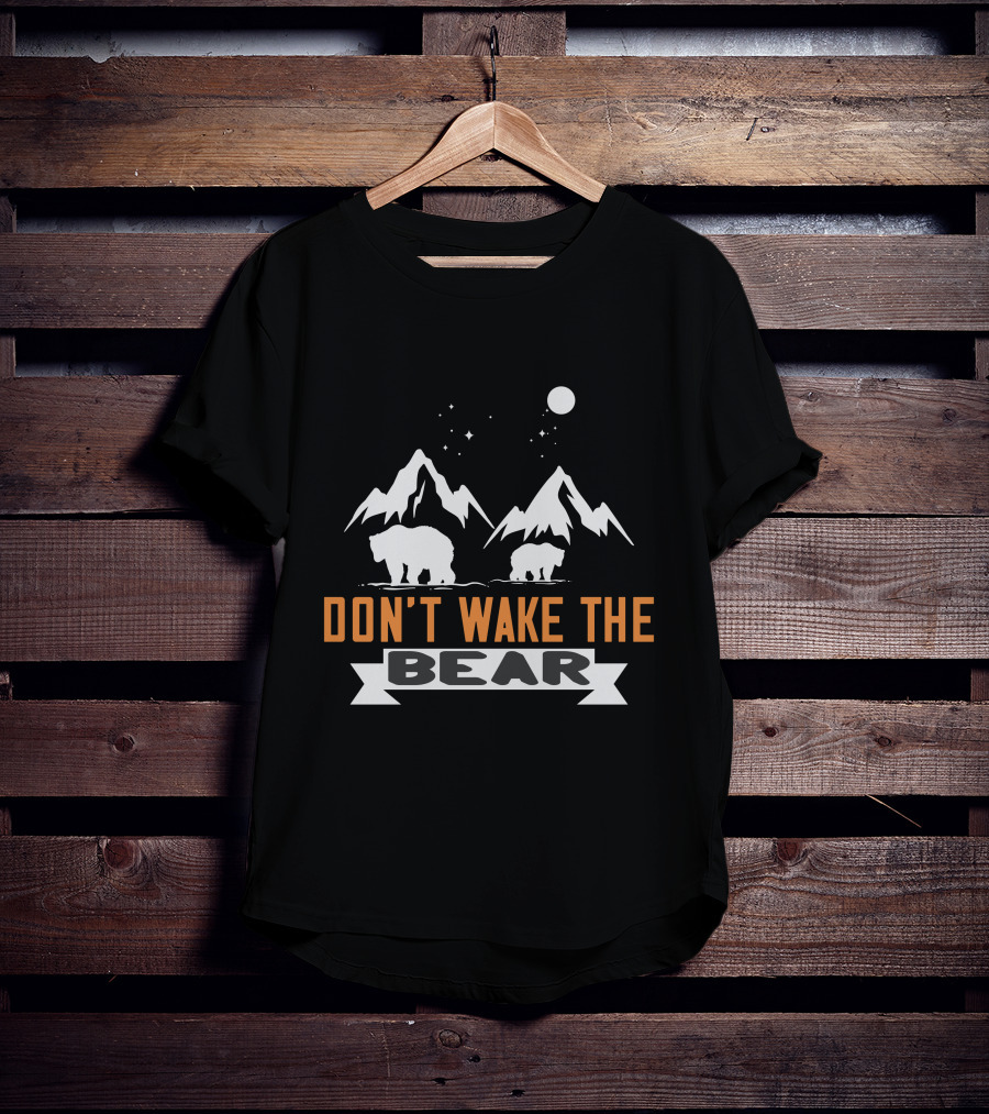 Don't Wake The Bear Under Starry Mountain Sky T-Shirt