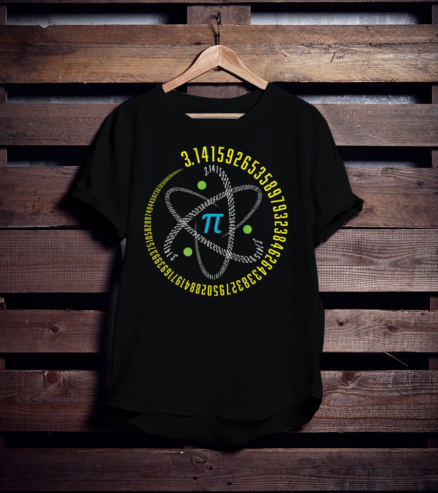 Atom Pi Math Science Stem 3.14 Pi Day Numerals Circle T-Shirt