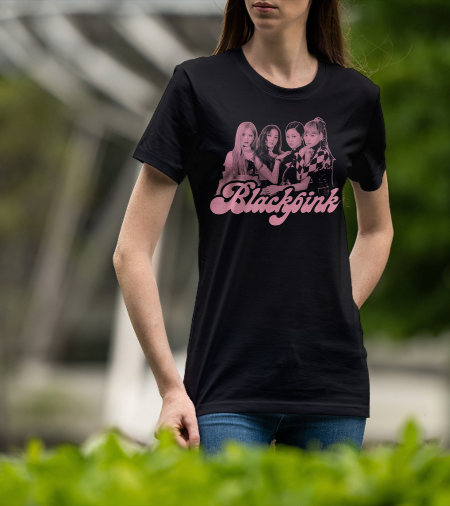 Blackpink Pink Aesthetic Group Photo T-Shirt