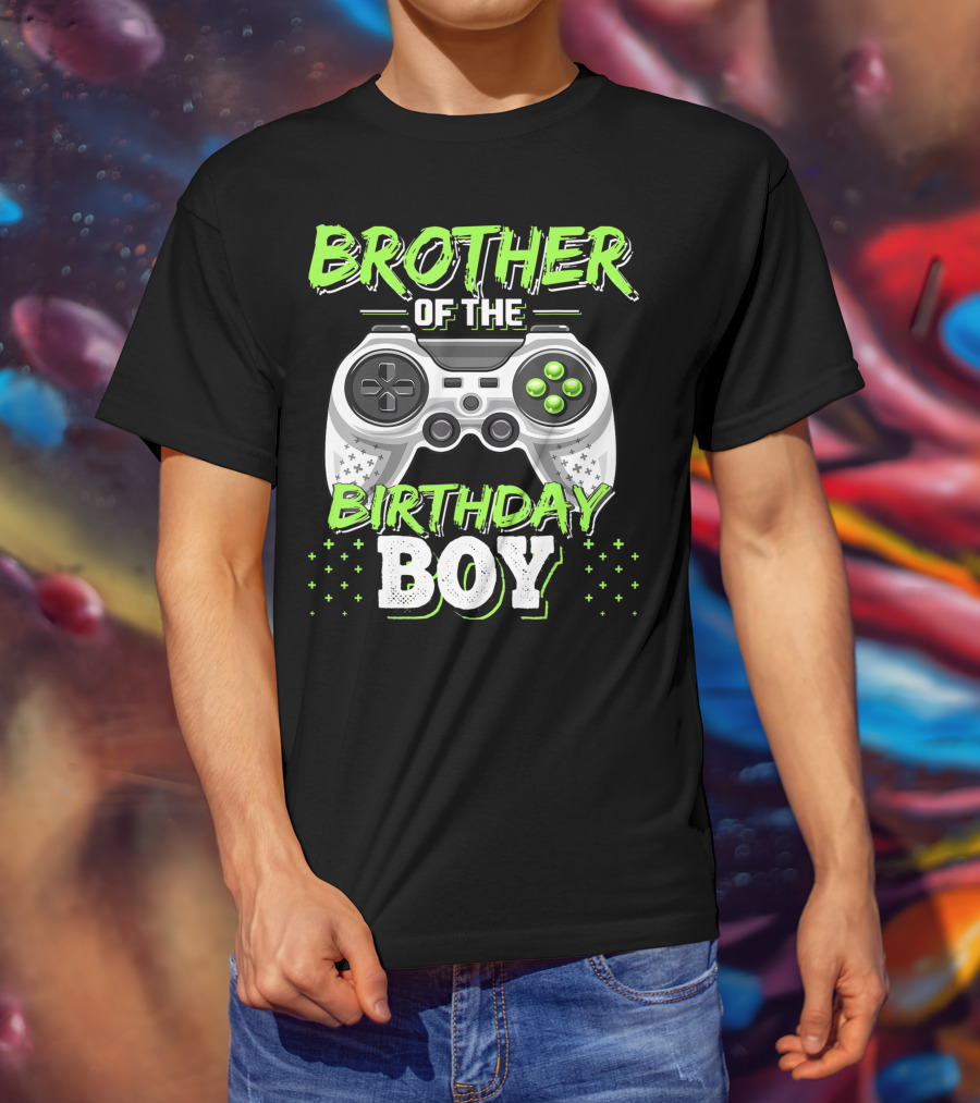 Brother Of The Birthday Boy Controller Gaming T-Shirt
