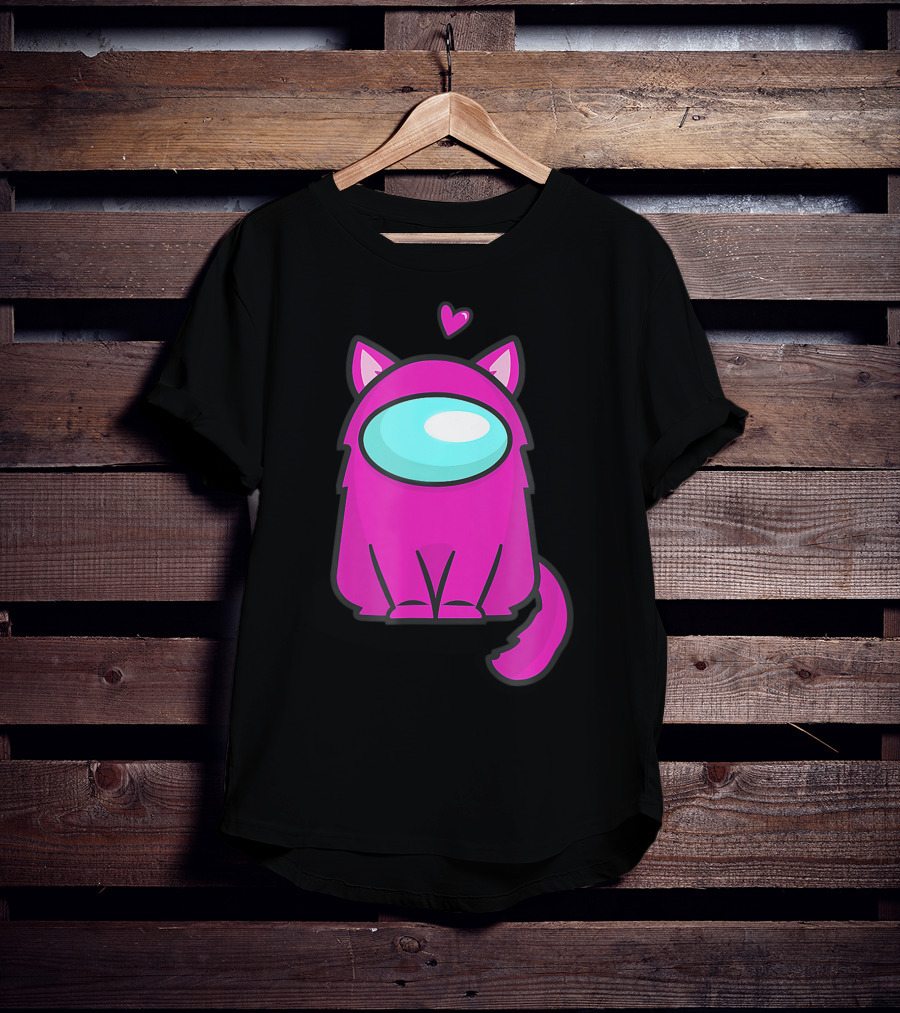 Cute Cat Astronaut Among Us Nerdy Girl Gamer T-Shirt