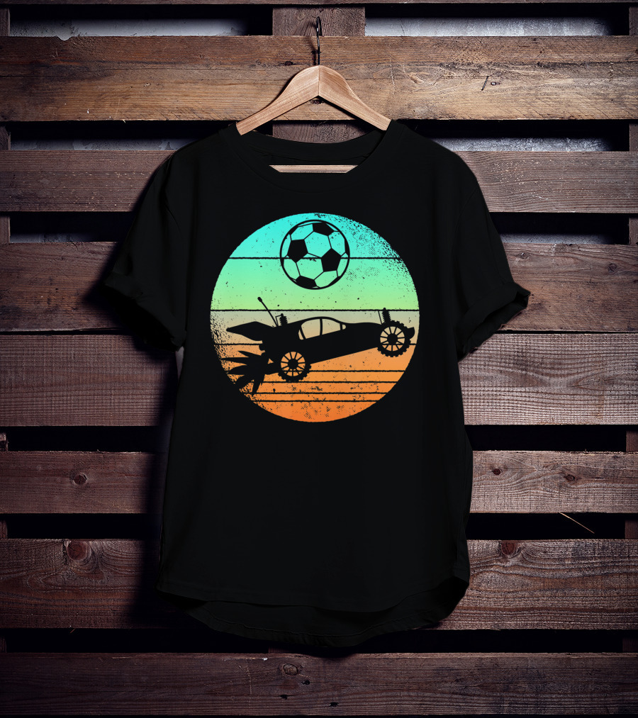 Retro Rocket Soccer Car League Gamer Aesthetic T-Shirt