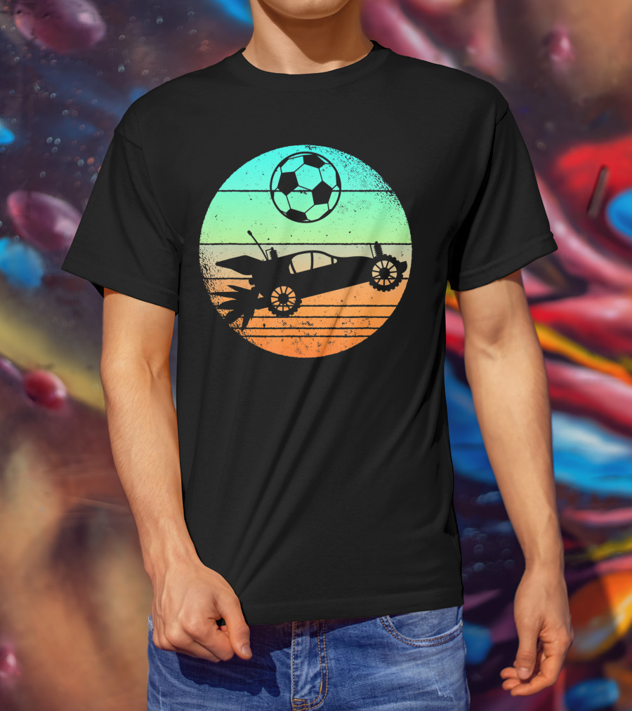 Retro Rocket Soccer Car League Gamer Aesthetic T-Shirt