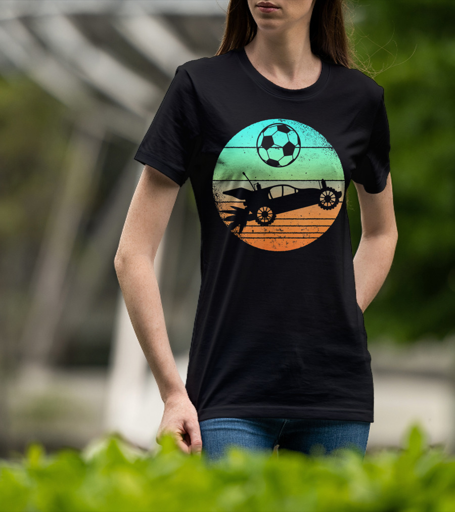 Retro Rocket Soccer Car League Gamer Aesthetic T-Shirt