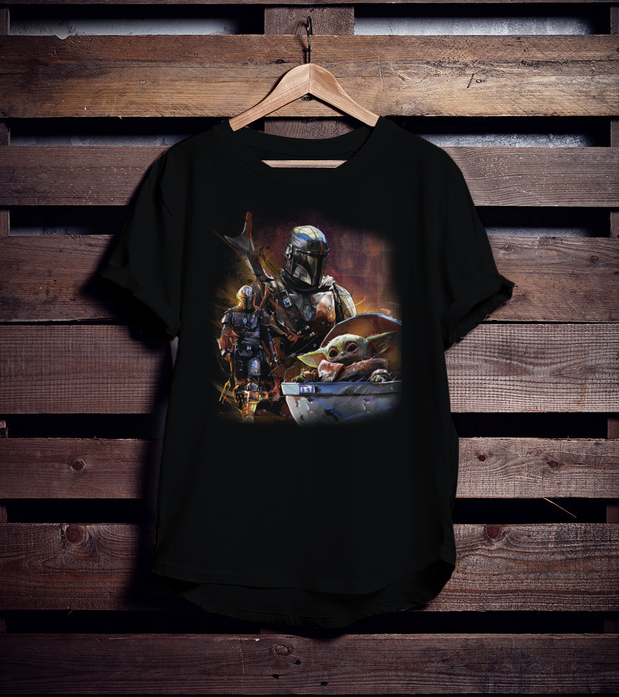 Only Today Mandalorian And Grogu Star Wars Art T-Shirt