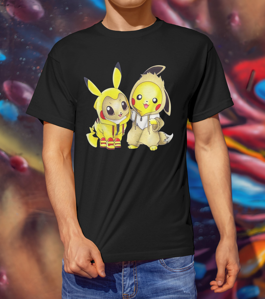 Pikachu And Eevee Cosplay Hoodie Only Today T-Shirt