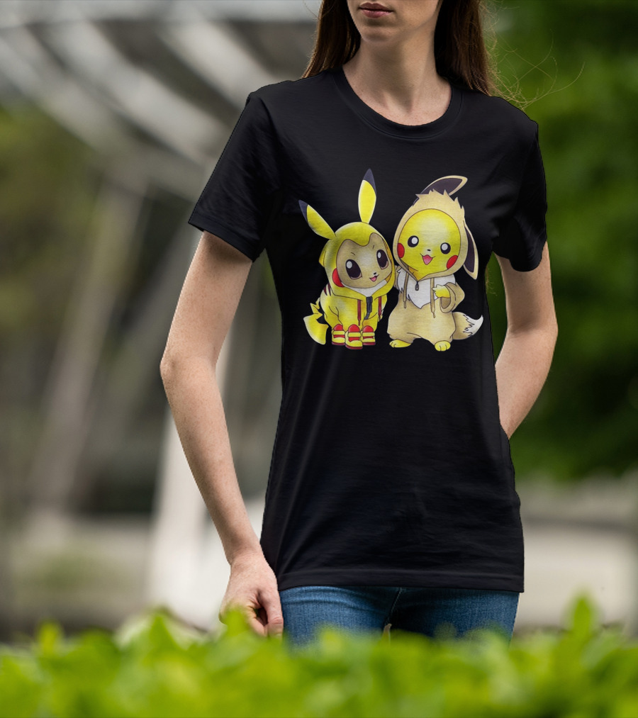 Pikachu And Eevee Cosplay Hoodie Only Today T-Shirt