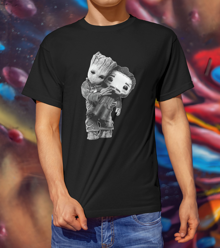Only Today Baby Tree Character Holding Masked Figure T-Shirt