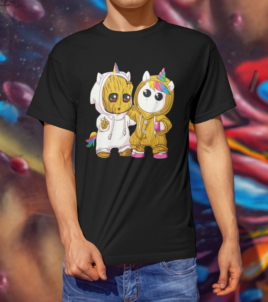 Only Today Cute Unicorn And Wood Creature Friendship T-Shirt