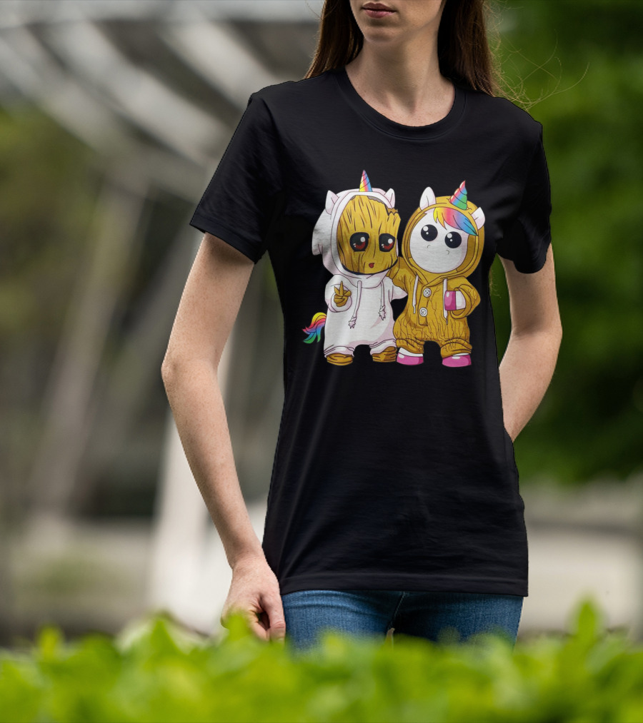 Only Today Cute Unicorn And Wood Creature Friendship T-Shirt