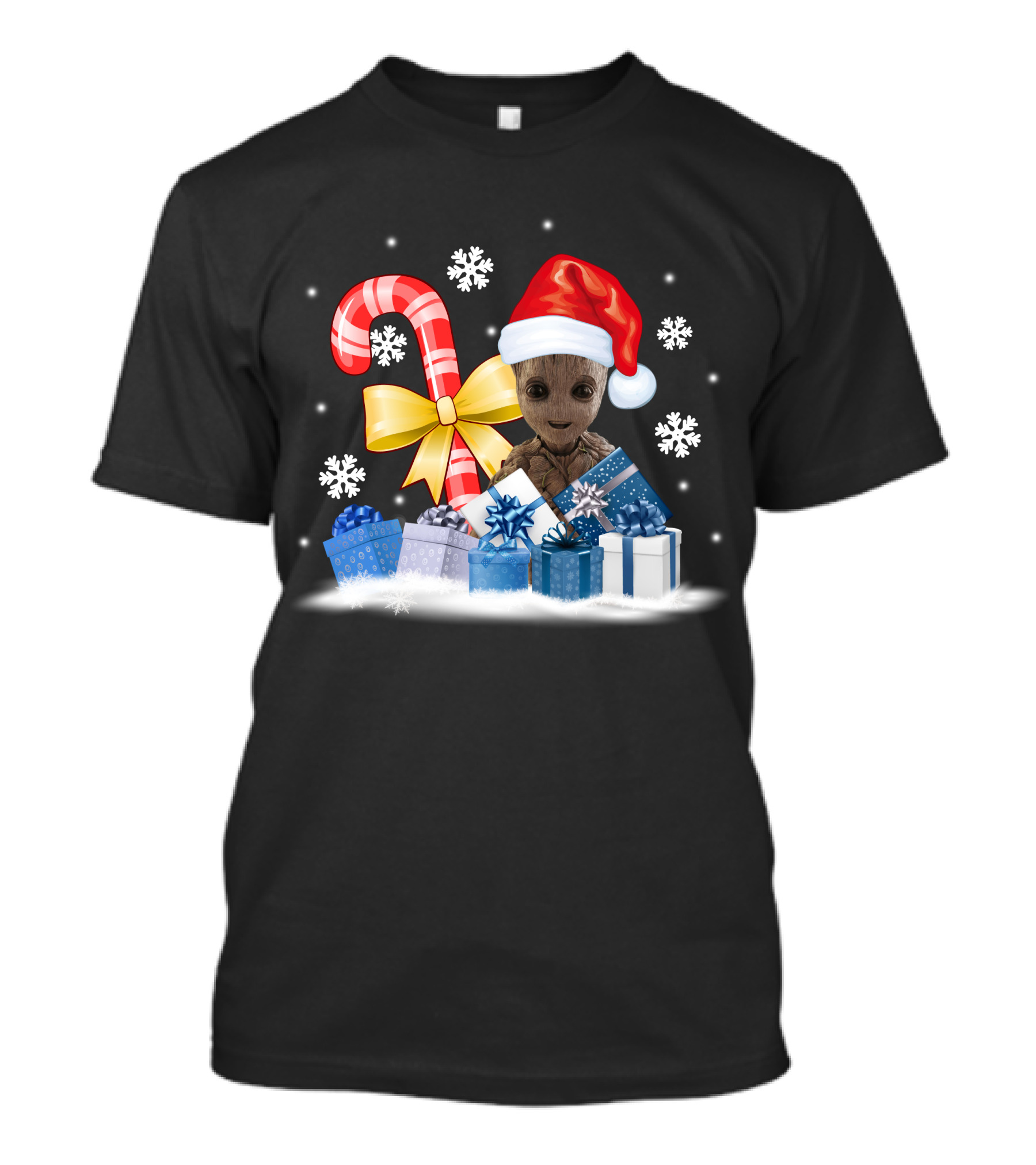 Only Today Christmas Groot Candy Cane Snowflakes T-Shirt