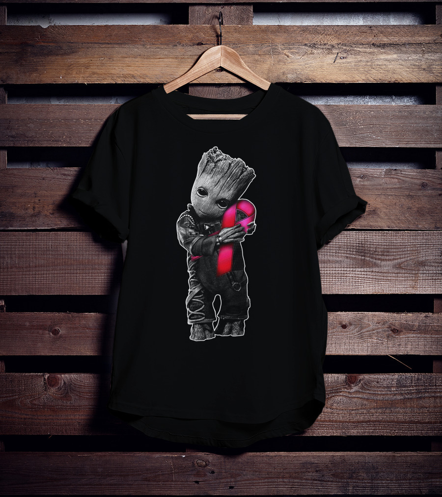 Groot Pink Ribbon Awareness T-Shirt