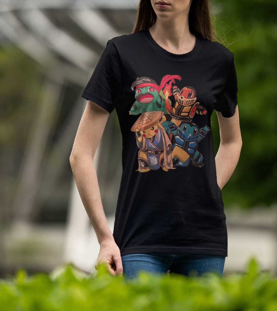 Pikachu Bulbasaur Charmander Squirtle Mashup T-Shirt
