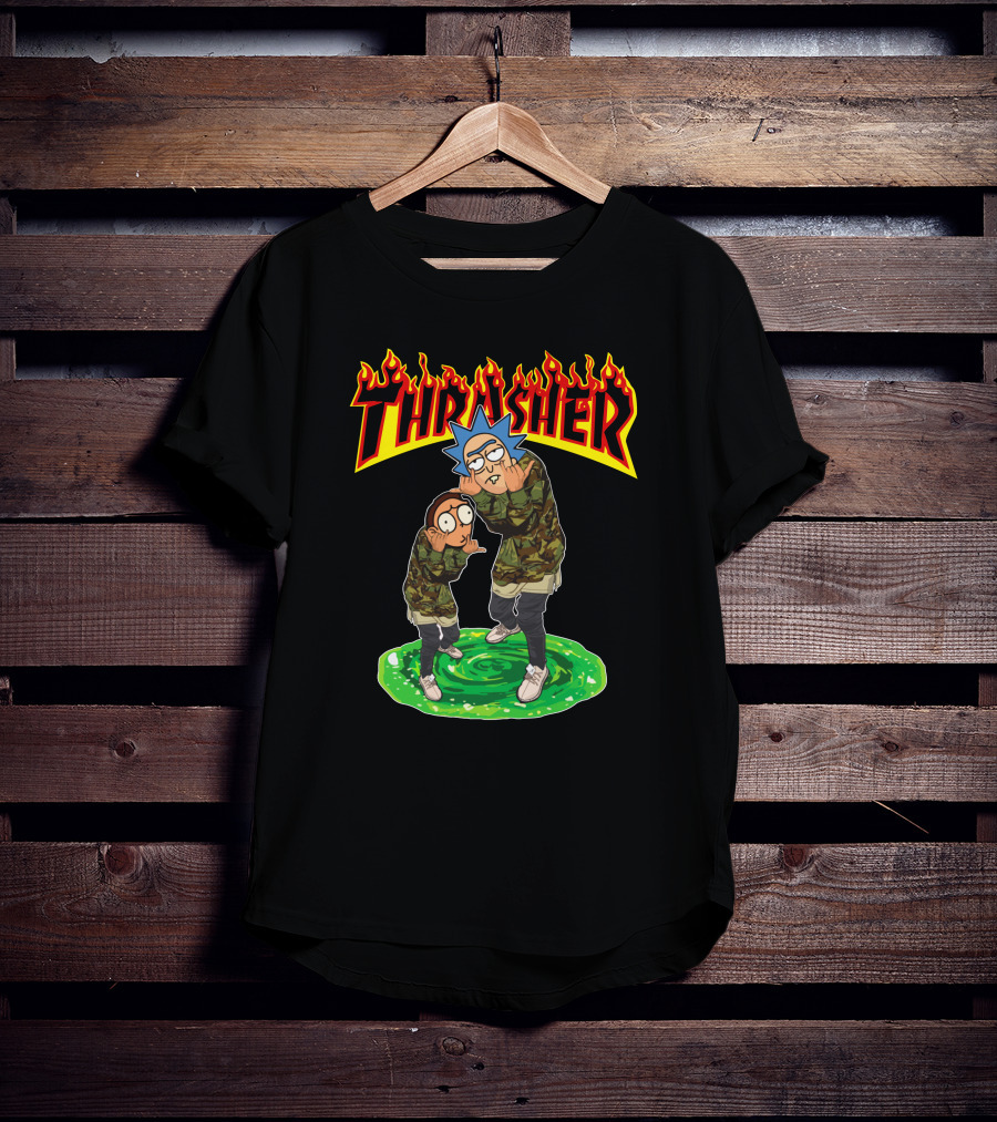 Thrasher 40 Rick And Morty Camo Portal T-Shirt