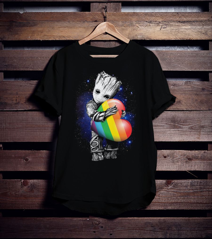 Rainbow Heart Galaxy Cute Tree Character T-Shirt