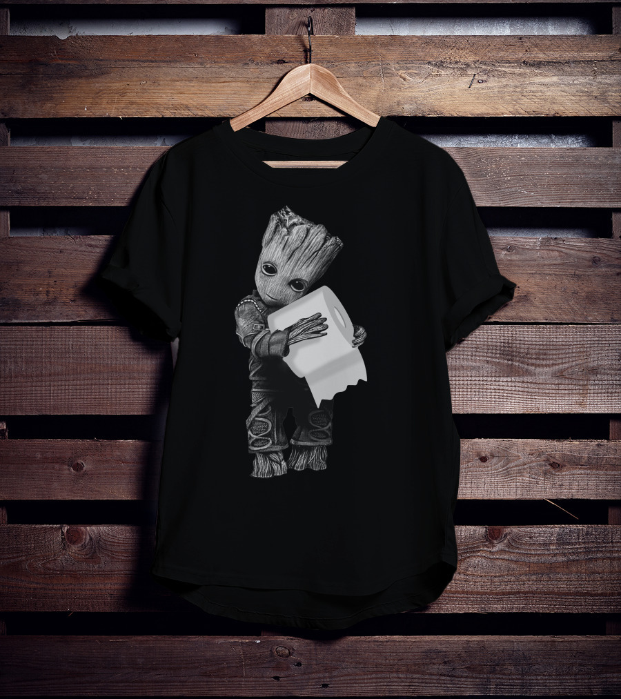 Baby Groot Holding Toilet Paper T-Shirt