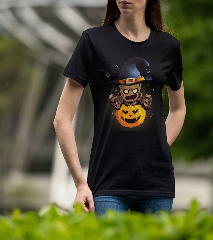 Halloween Wizard Pumpkin Creature T-Shirt
