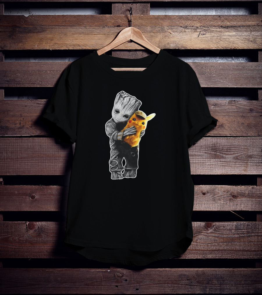 Groot Holding Pikachu T-Shirt