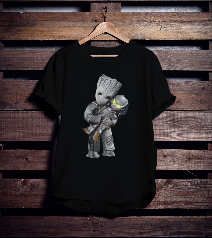 Groot Holding Predator Themed Character T-Shirt