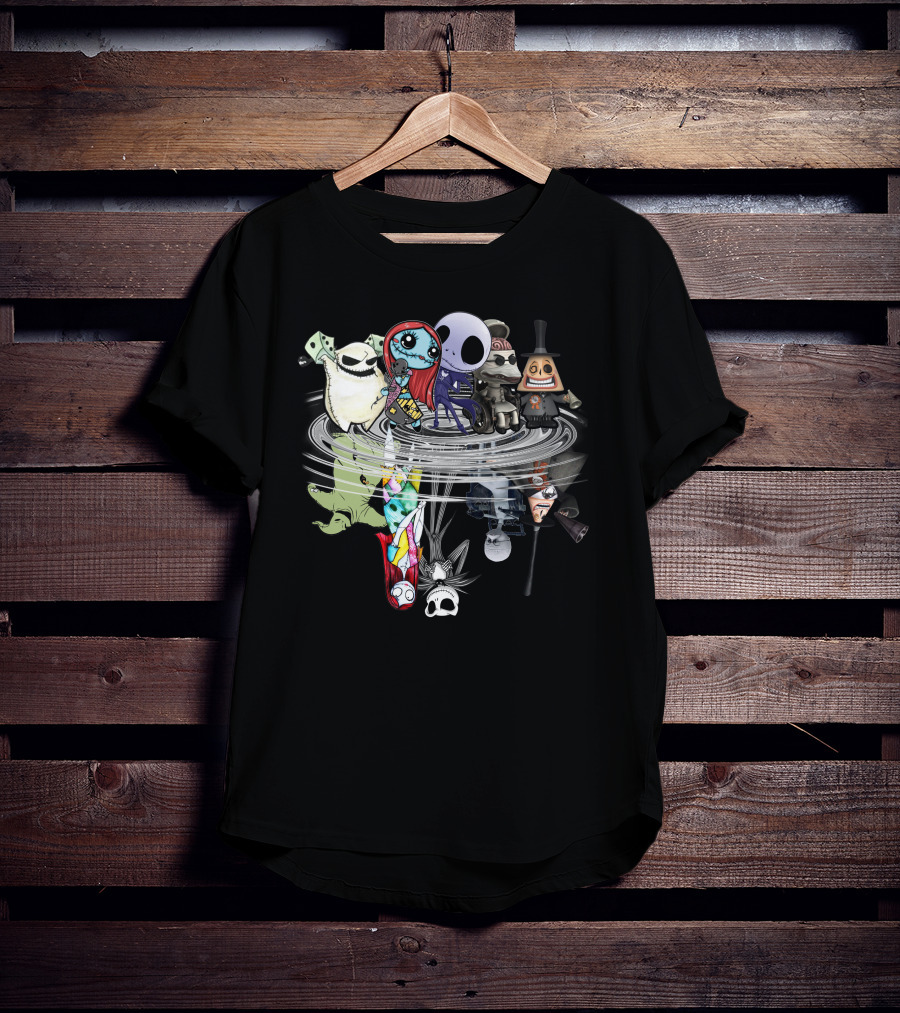 Only Today Nightmare Before Christmas Characters Reflective Mirror Effect T-Shirt