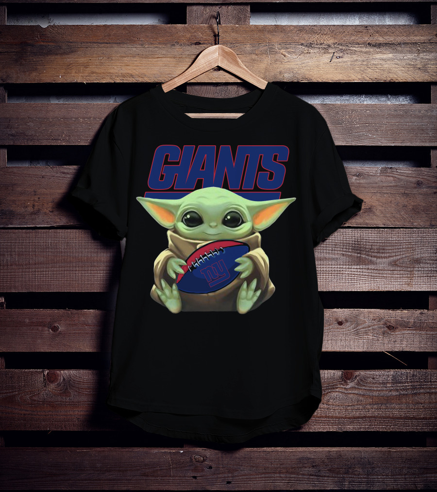 Giants Baby Yoda Football T-Shirt