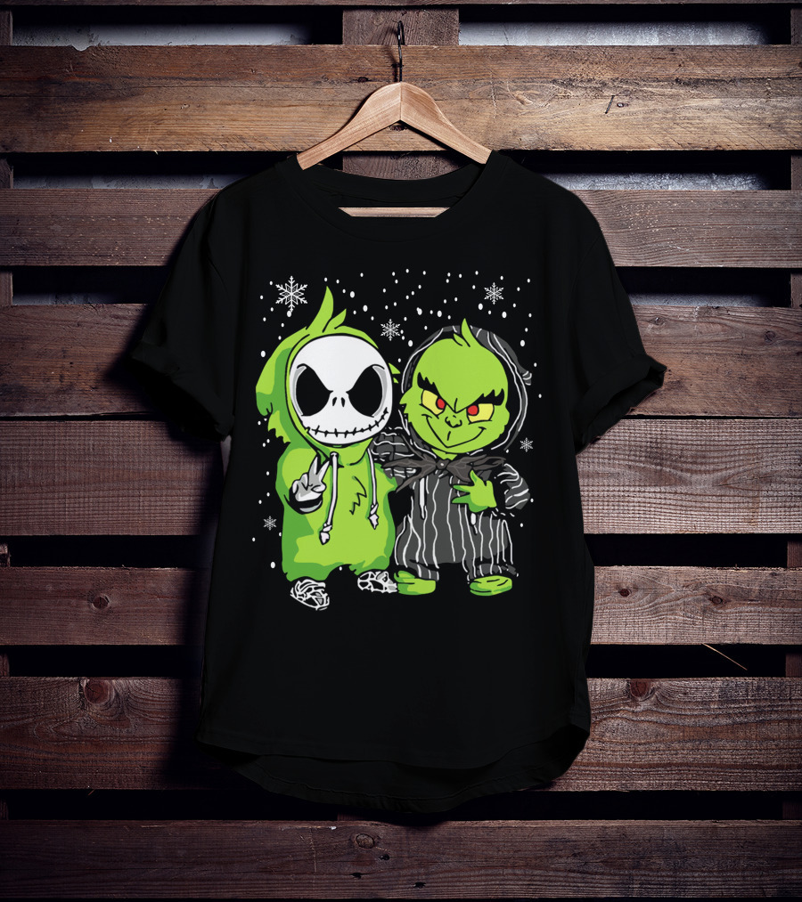 Grinch And Jack Snowy Night Characters T-Shirt