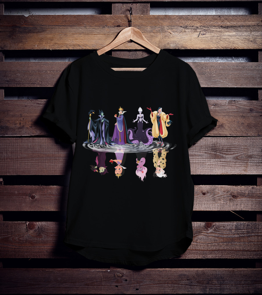 Witchs ZN384 Evil Queen Maleficent Ursula Cruella De Vil Reflections T-Shirt